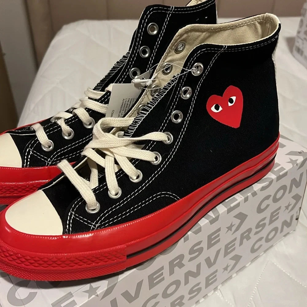 Converse Black and Red Heart High-Tops - Picture 4 of 4